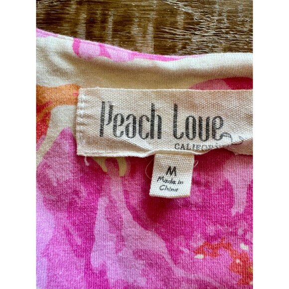 Pink Floral Dress With Attached Shorts Peach Love California M - Picture 2 of 8